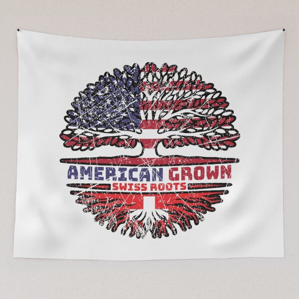 Item preview, Switzerland Swiss US American USA United States Tree Roots Flag designed and sold by FlagX.