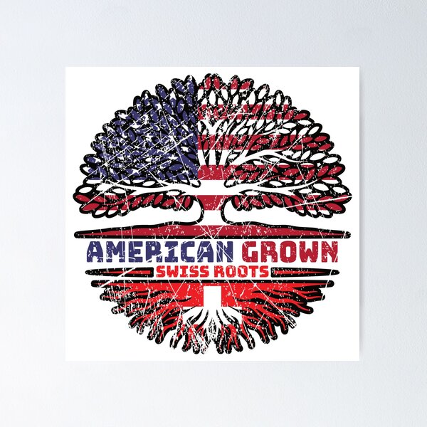 Item preview, Switzerland Swiss US American USA United States Tree Roots Flag designed and sold by FlagX.