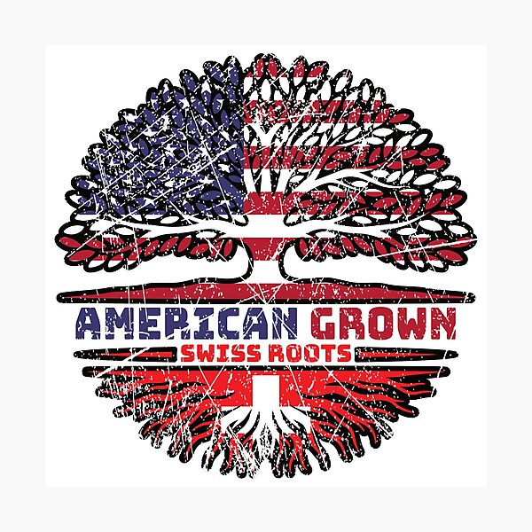 Item preview, Switzerland Swiss US American USA United States Tree Roots Flag designed and sold by FlagX.