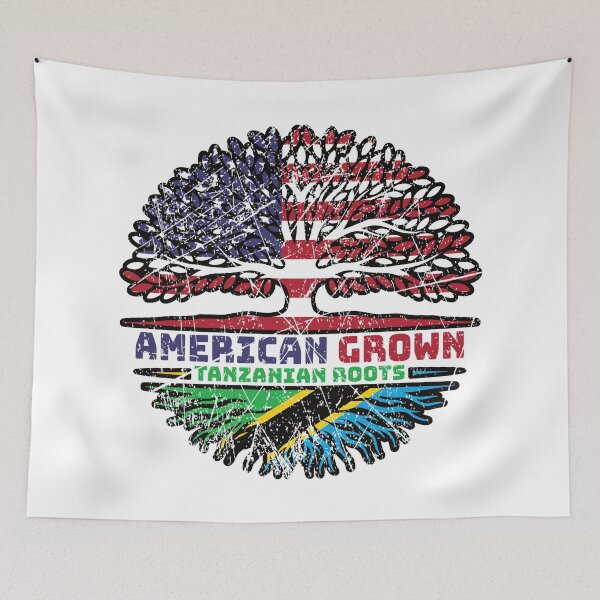 Item preview, Tanzania Tanzanian US American USA United States Tree Roots Flag designed and sold by FlagX.