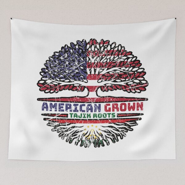 Item preview, Tajikistan Tajik American USA Tree Roots Flag designed and sold by FlagX.