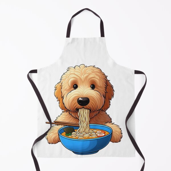 Item preview, Noodle Lover Goldendoodle Eating Ramen designed and sold by SellingWSarah17.