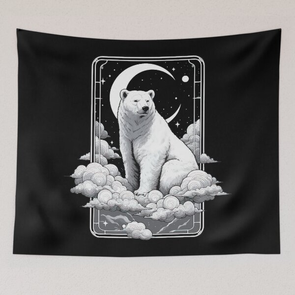 Item preview, Monochromatic Polar Bear in Night designed and sold by TomFrontierArt.