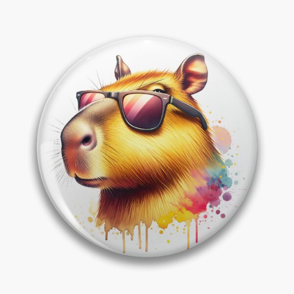 Item preview, Watercolor Capybara Wearing Sunglasses designed and sold by TheAnimalZ00.