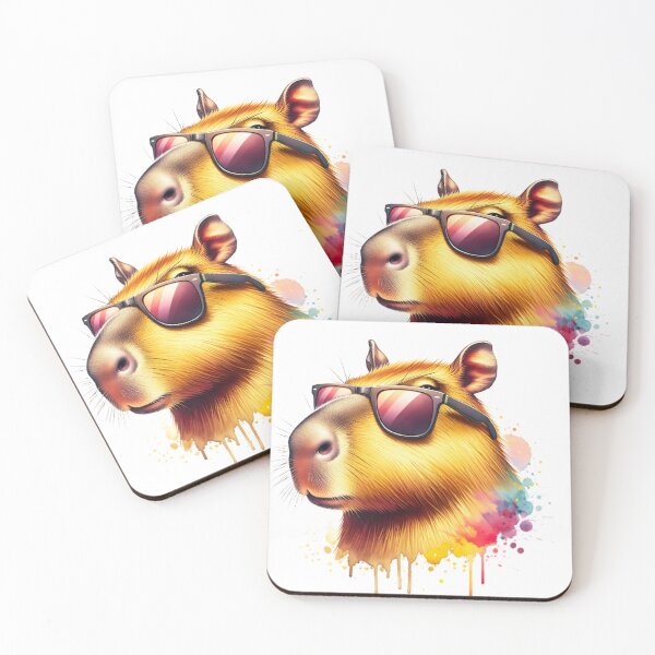 Item preview, Watercolor Capybara Wearing Sunglasses designed and sold by TheAnimalZ00.