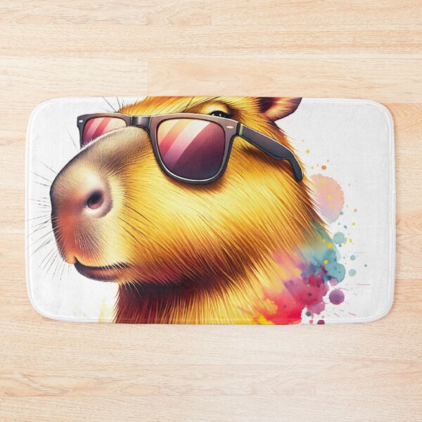 Item preview, Watercolor Capybara Wearing Sunglasses designed and sold by TheAnimalZ00.