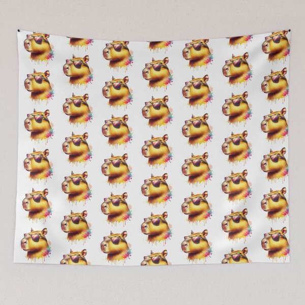 Item preview, Watercolor Capybara Wearing Sunglasses designed and sold by TheAnimalZ00.