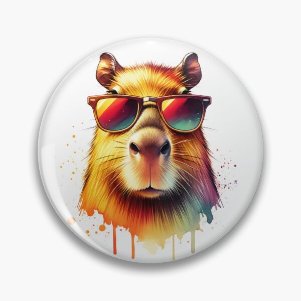 Item preview, Watercolor Capybara Wearing Sunglasses designed and sold by TheAnimalZ00.