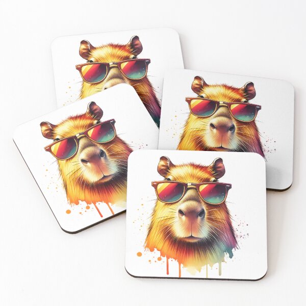Item preview, Watercolor Capybara Wearing Sunglasses designed and sold by TheAnimalZ00.