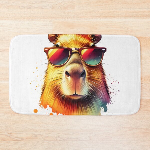 Item preview, Watercolor Capybara Wearing Sunglasses designed and sold by TheAnimalZ00.