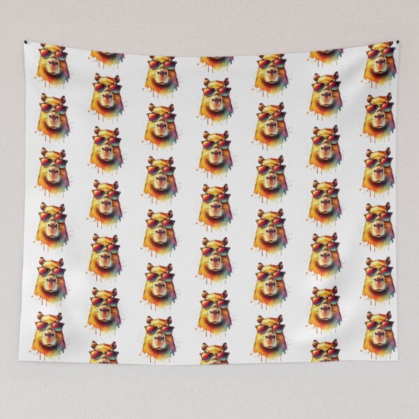 Item preview, Watercolor Capybara Wearing Sunglasses designed and sold by TheAnimalZ00.
