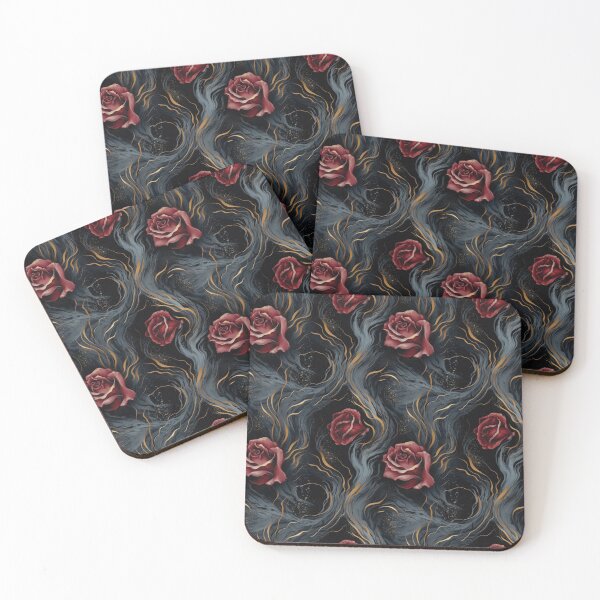 Item preview, Gold And Blue Swirls With Roses designed and sold by MyHeartByHands.