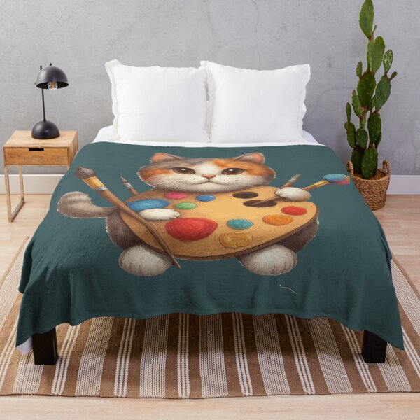 Item preview, Artistic Kitty Painter Tee - Charming Cat Artist designed and sold by FarBeyound.