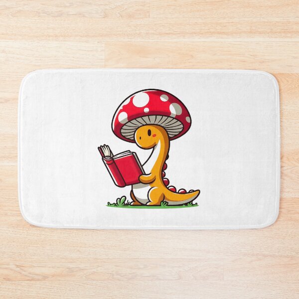 Item preview, Kawaii simple Mushroom Hat Dinosaur Brontosaurus Reading Book designed and sold by TomFrontierArt.