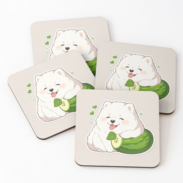 Item preview, Samoyed dog falls in love with green melon designed and sold by GOTJIm.