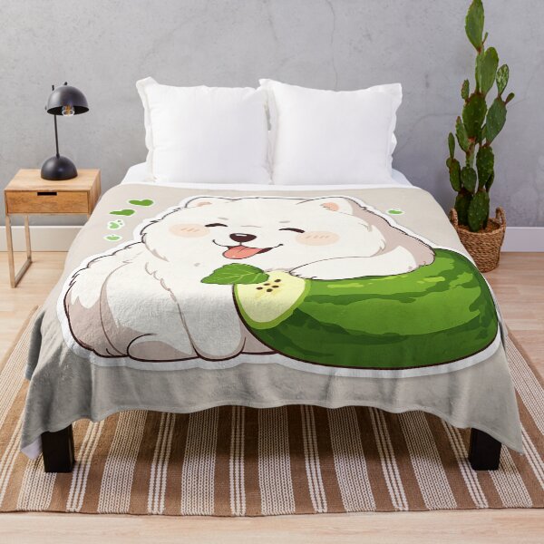 Item preview, Samoyed dog falls in love with green melon designed and sold by GOTJIm.