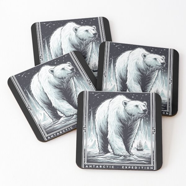 Item preview, Monochromatic Antarctic Expedition Polar Bear designed and sold by TomFrontierArt.