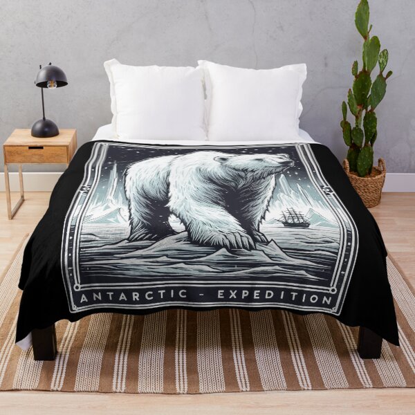Item preview, Monochromatic Antarctic Expedition Polar Bear designed and sold by TomFrontierArt.
