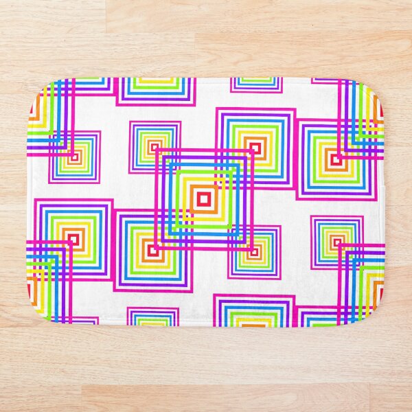 Item preview, Geometric Labyrinth: Abstract Geometric Rainbow Square Pattern designed and sold by EWNDesigns.