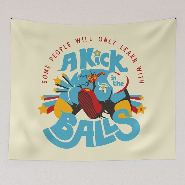 Item preview, Learn With Violence Kick In The Balls White Background designed and sold by raffaus.
