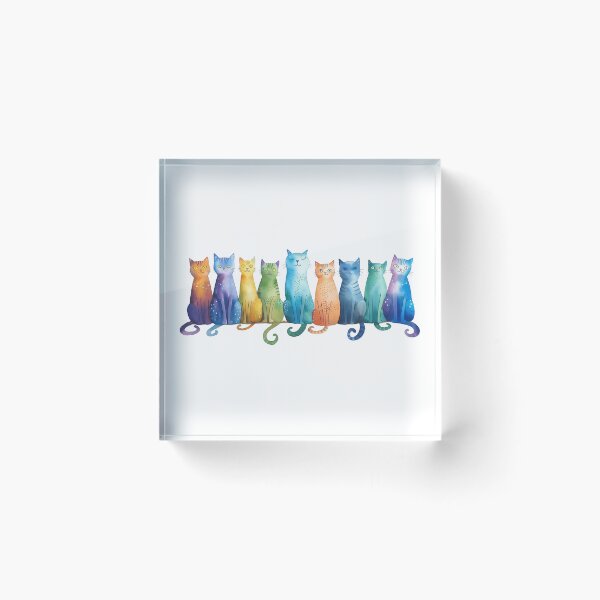 Item preview, Multicolor Watercolor Cats designed and sold by PMGDigital.