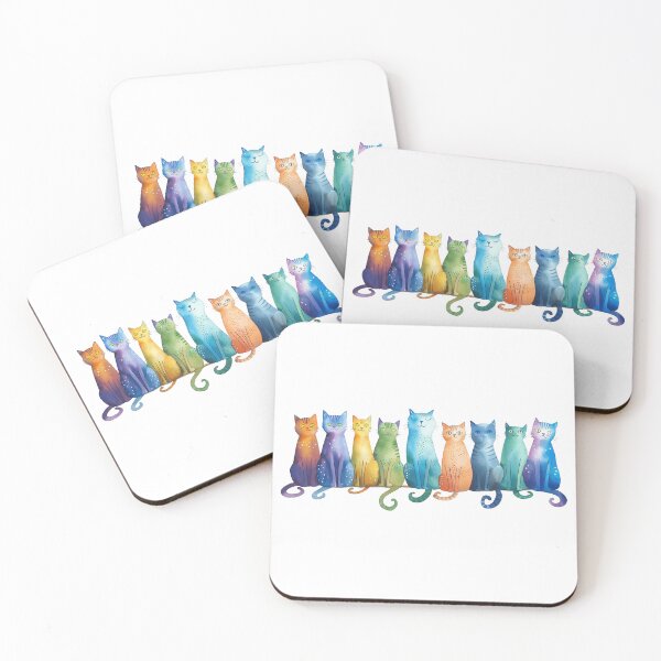 Item preview, Multicolor Watercolor Cats designed and sold by PMGDigital.
