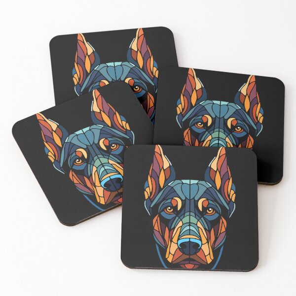 Item preview, Doberman dog geometric art, pop art, polygonal illustration designed and sold by CutOriginalArt.