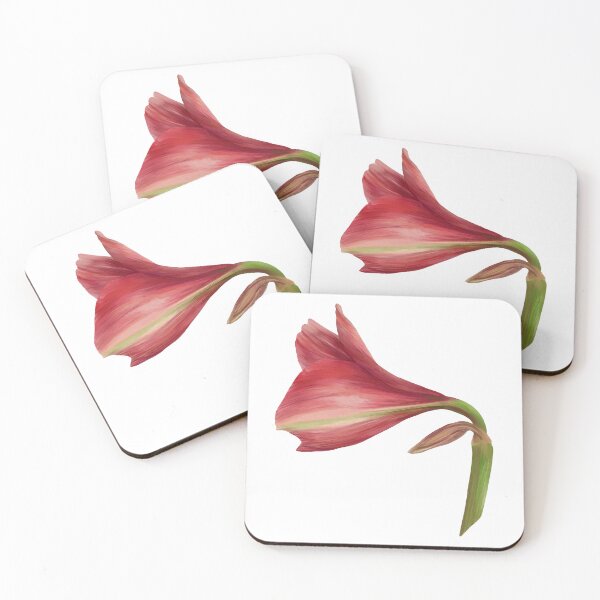 Item preview, Red amaryllis flower Hand drawn watercolor clipart designed and sold by BartolArt.