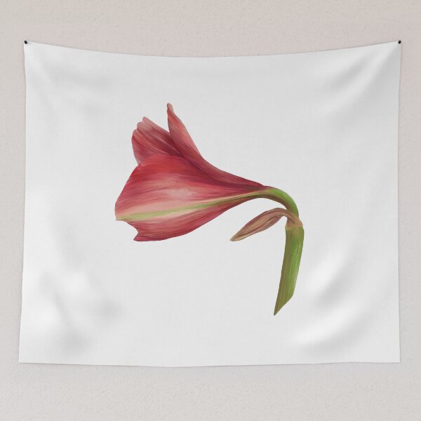 Item preview, Red amaryllis flower Hand drawn watercolor clipart designed and sold by BartolArt.