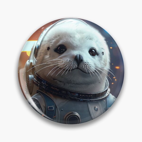 Aperçu de l'œuvre Astronaute mignon de phoque explorant une planète étrangère dans le cosmos créée et vendue par Mullet Monkey.