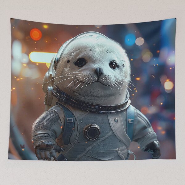 Item preview, Cute Seal Astronaut Exploring Foreign Planet in Cosmos designed and sold by Mullet Monkey.