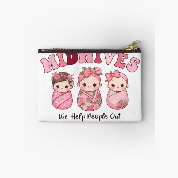 Item preview, Midwives We Help People out, Funny Swaddled Midwife Doula Nurses Week designed and sold by JUSTBEELEGANT.