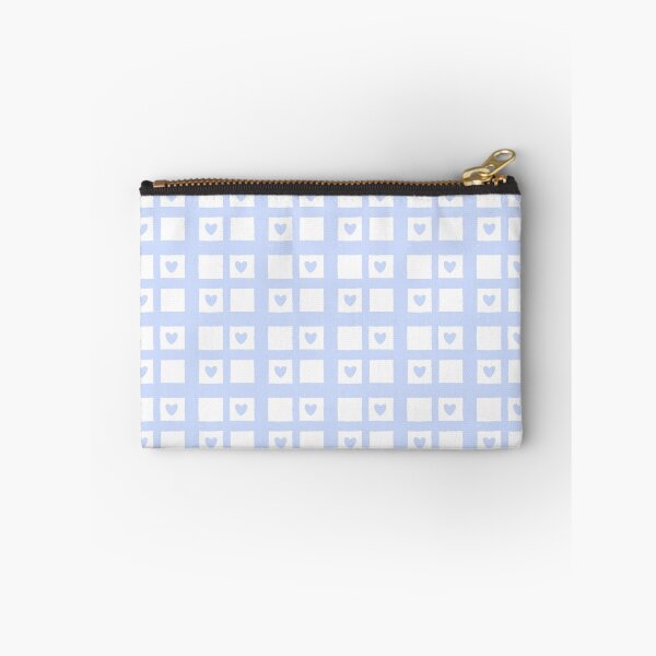 Item preview, Blue gingham hearts pattern  designed and sold by tortoise18.
