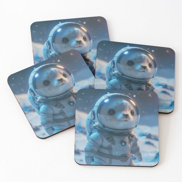 Item preview, Adorable Seal Astronaut Wearing Space Suit in Solar System designed and sold by Mullet Monkey.