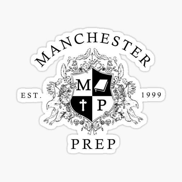 'MANCHESTER PREP' (college style) design Sticker