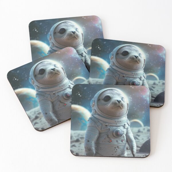 Item preview, Cute Little Seal Astronaut in Space Suit Exploring Solar System designed and sold by Mullet Monkey.