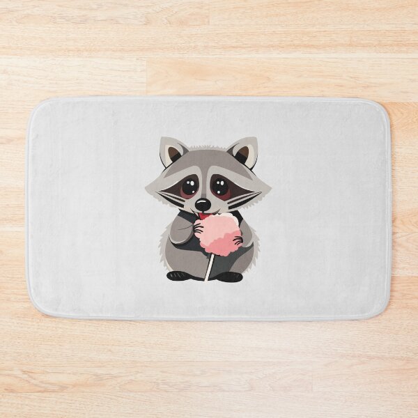 Item preview, Racoon Cotton Candy Pink Eating designed and sold by ArtPuffen.