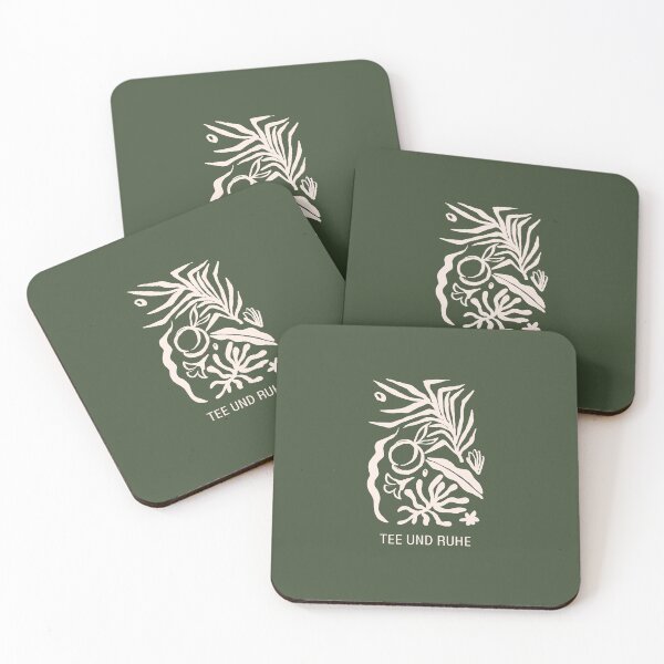 Item preview, Tee und Ruhe | Leaf Illustration | Green Background designed and sold by RM-Journey.