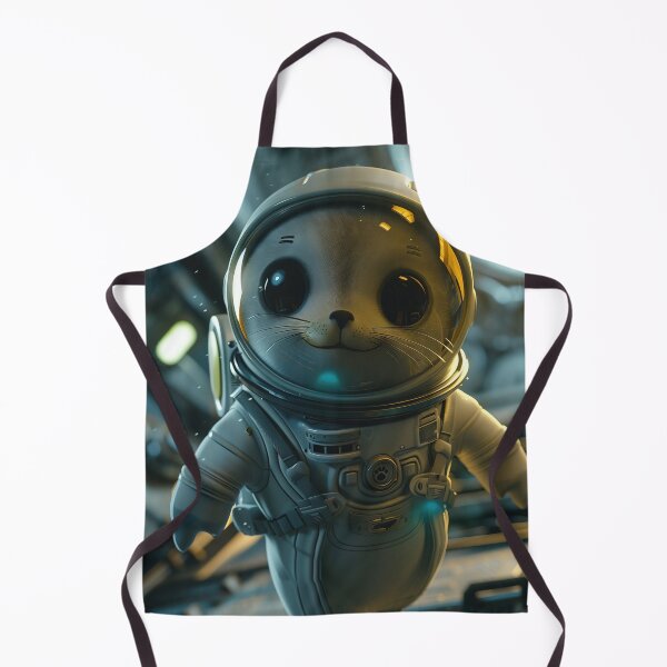 Item preview, Cute Little Seal Astronaut Floating Around in Galaxy Space Station designed and sold by Mullet Monkey.