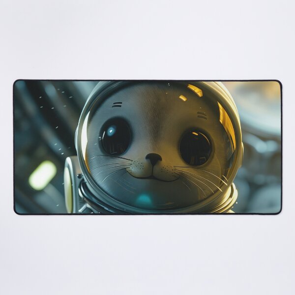Item preview, Cute Little Seal Astronaut Floating Around in Galaxy Space Station designed and sold by Mullet Monkey.