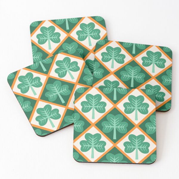 Item preview, Irish shamrock design in emerald and orange  designed and sold by Inkworthy.