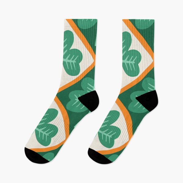 Item preview, Irish shamrock design in emerald and orange  designed and sold by Inkworthy.