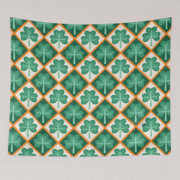Item preview, Irish shamrock design in emerald and orange  designed and sold by Inkworthy.