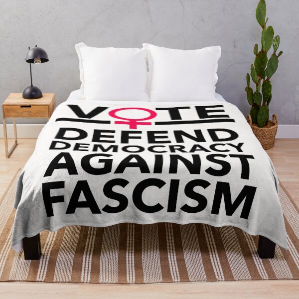 Item preview, VOTE - Defend Democracy Against Fascism (hot pink Black) designed and sold by Thelittlelord.