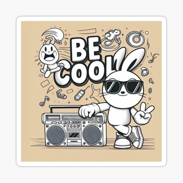 Be Cool with Victory Sign – Motivational Design Sticker