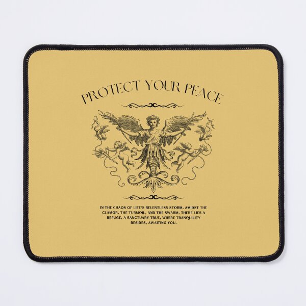 Item preview, Protect Your Peace | Angel Illustration | Yellow Background designed and sold by RM-Journey.