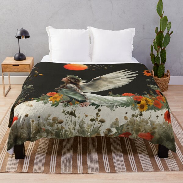 Item preview, Angel Winged Woman Aesthetic Floral Artwork - Ethereal Collection designed and sold by Mystikos Art.