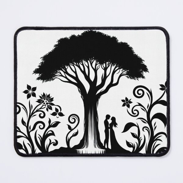 Item preview, Embracing Under the Tree of Life: Silhouette Artistry designed and sold by ArtComixHaven.
