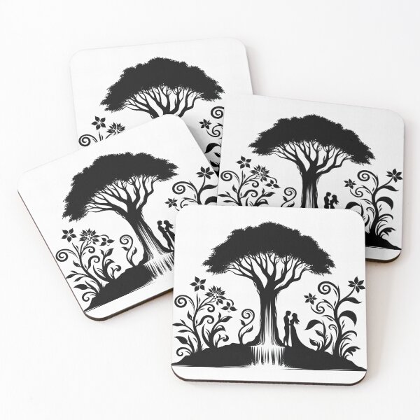 Item preview, Embracing Under the Tree of Life: Silhouette Artistry designed and sold by ArtComixHaven.