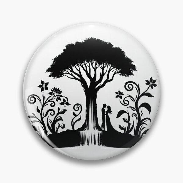 Item preview, Embracing Under the Tree of Life: Silhouette Artistry designed and sold by ArtComixHaven.